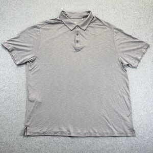 Tommy Bahama Mens XL Polo Heathered Gray Embroidered Tencel Cotton Golf Shirt